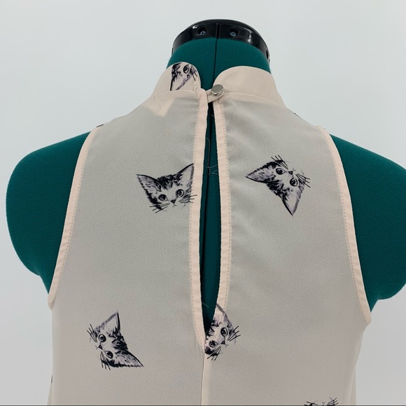 Everly Sleeveless Kitten Mock Neck Blouse, Small - Picture 10 of 16